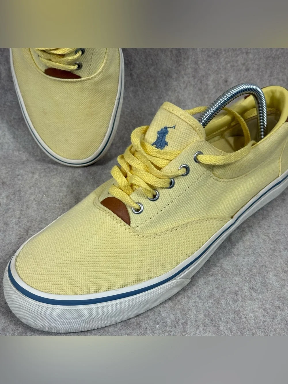 POLO Ralph Lauren Men’s “Thornton II” Classic Yellow Canvas Boat Shoes Sz 10D